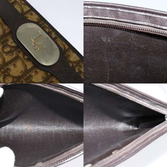 DIOR Trotter Canvas Shoulder Bag Brown Gold - Picture 11 of 12